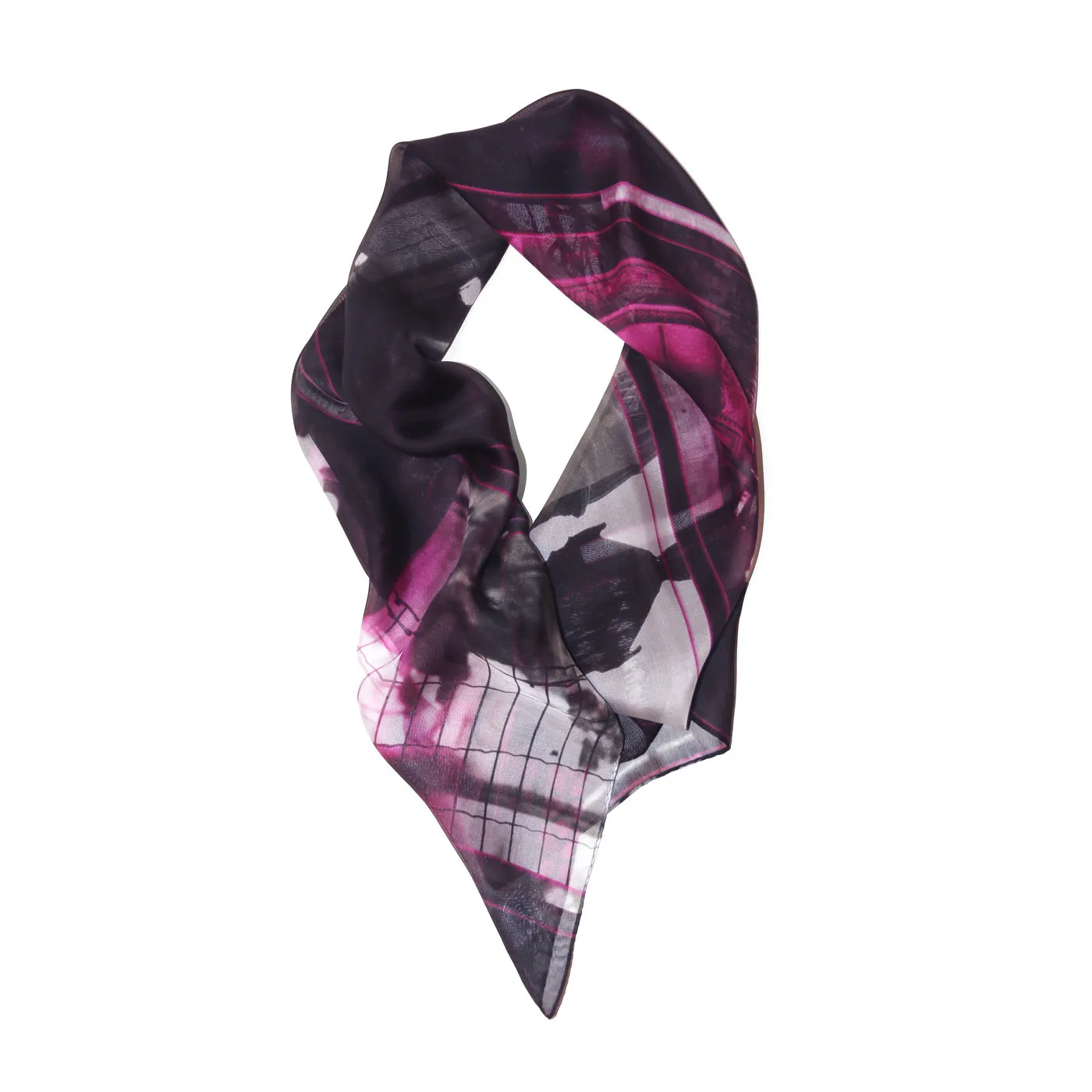 [ LIMITED EDITION ] Silk Chiffon Scarf "Paris' Impression 13" 90x90cm