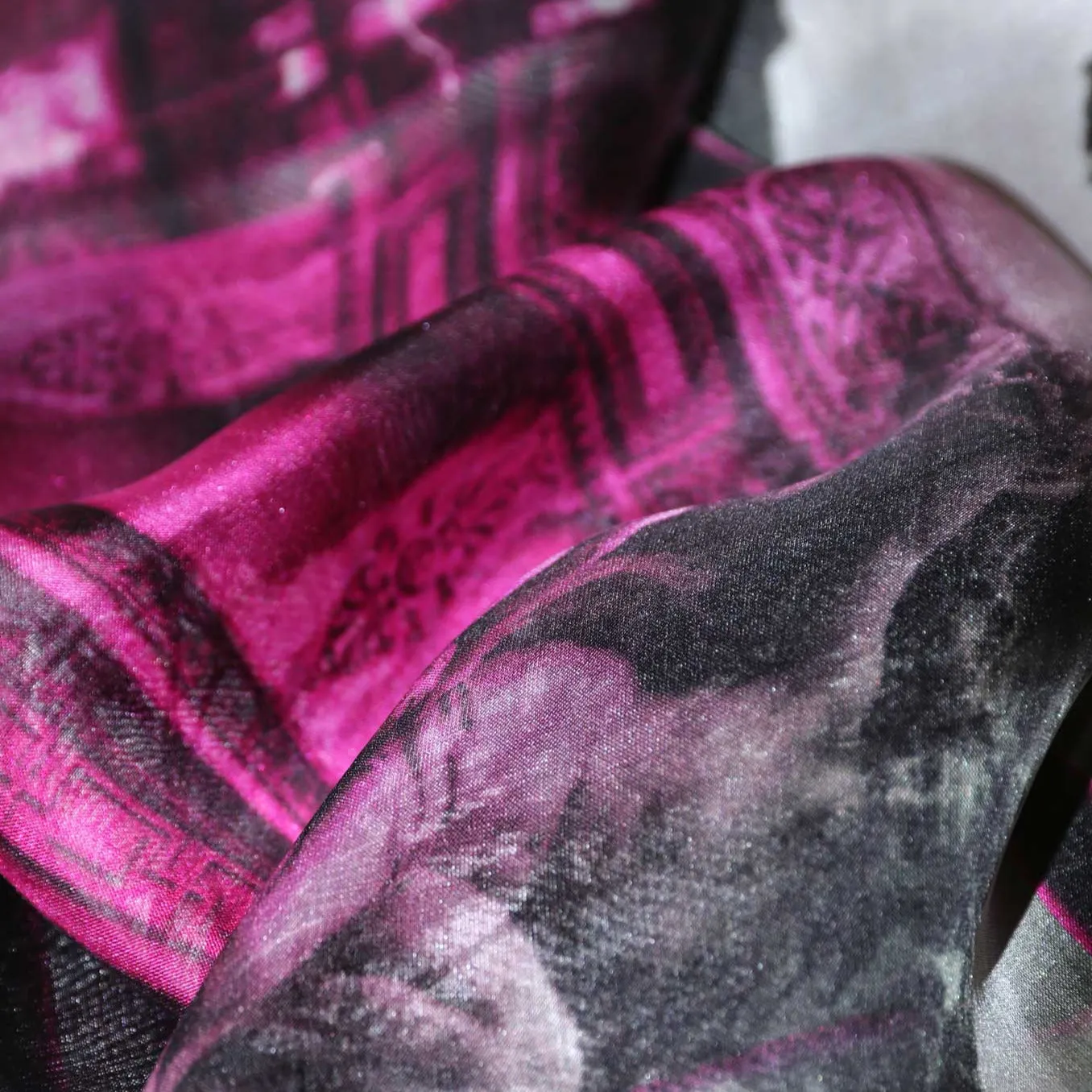 [ LIMITED EDITION ] Silk Chiffon Scarf "Paris' Impression 13" 90x90cm