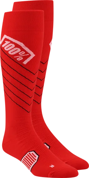 100% Hi-Side Performance Socks - Red - Small/Medium 20054-00007