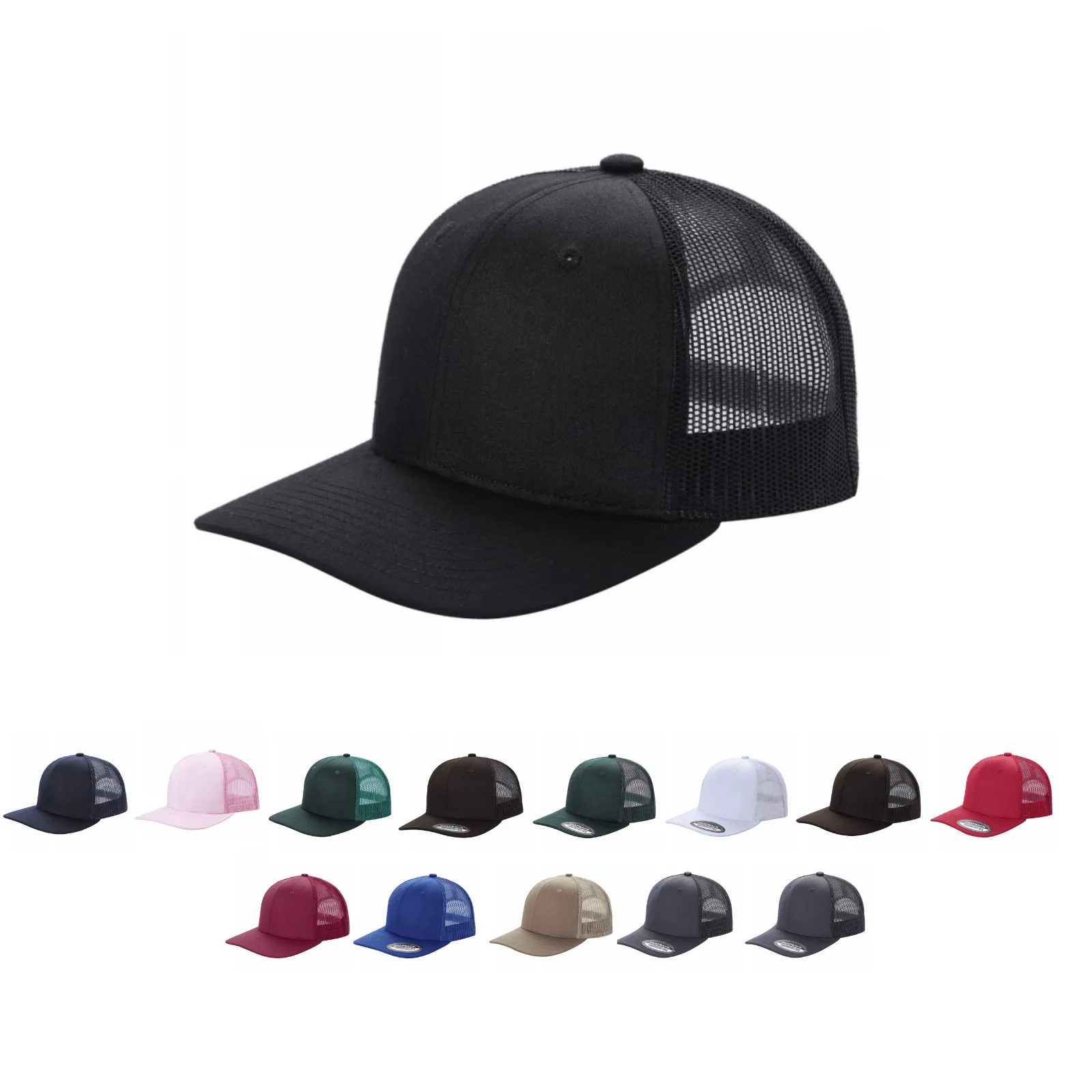 12 Pack Trucker Mesh Hat Cap - Curved Bill, Adjustable