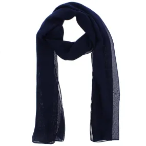 150 x 45cm Navy Blue Chiffon Scarf