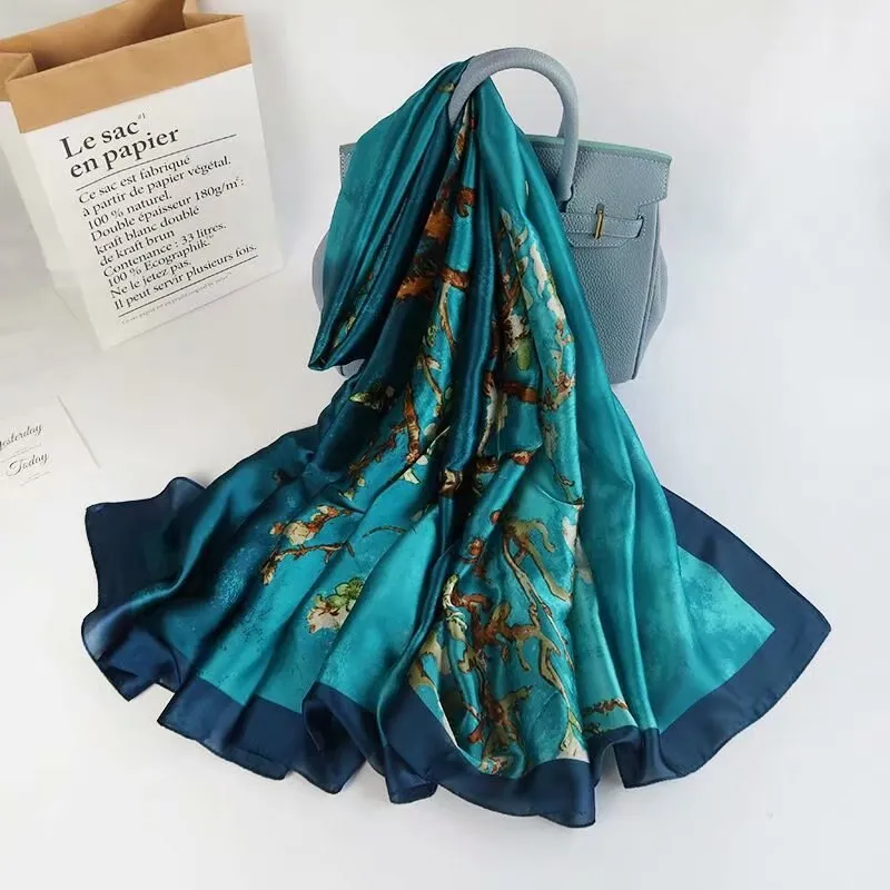 180*90cm Luxury Brand Women Summer Silk Scarves Shawls Lady Wrap Soft Female Echarpe Designer Beach stole Bandanna foulard pareo