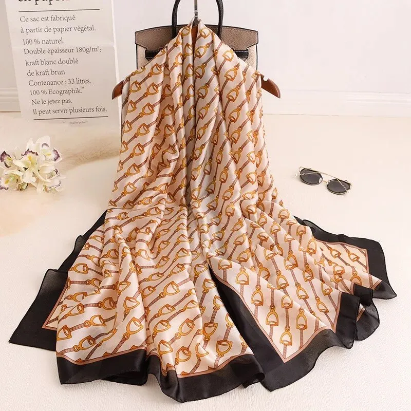 180*90cm Luxury Brand Women Summer Silk Scarves Shawls Lady Wrap Soft Female Echarpe Designer Beach stole Bandanna foulard pareo