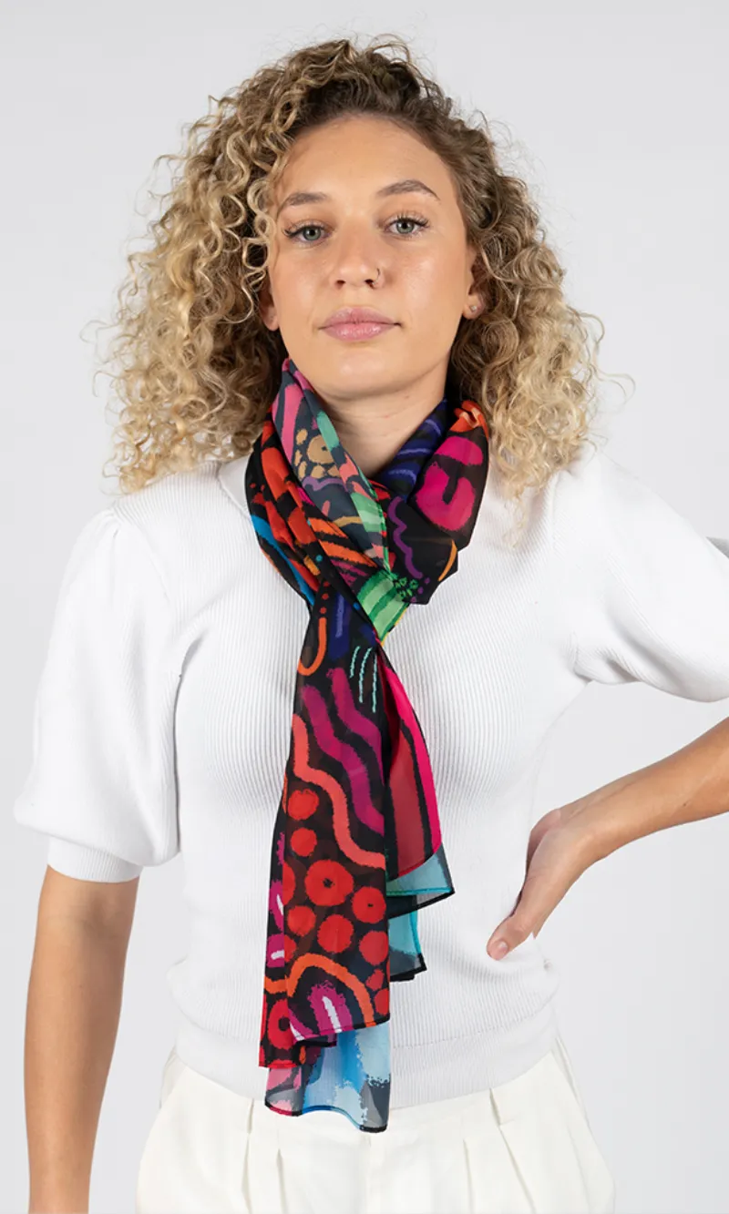 Aboriginal Art Scarf Gunugudhula