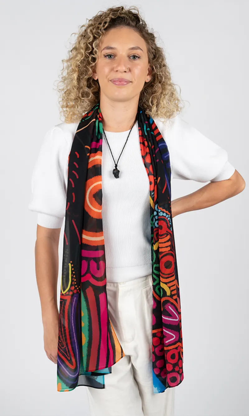 Aboriginal Art Scarf Gunugudhula