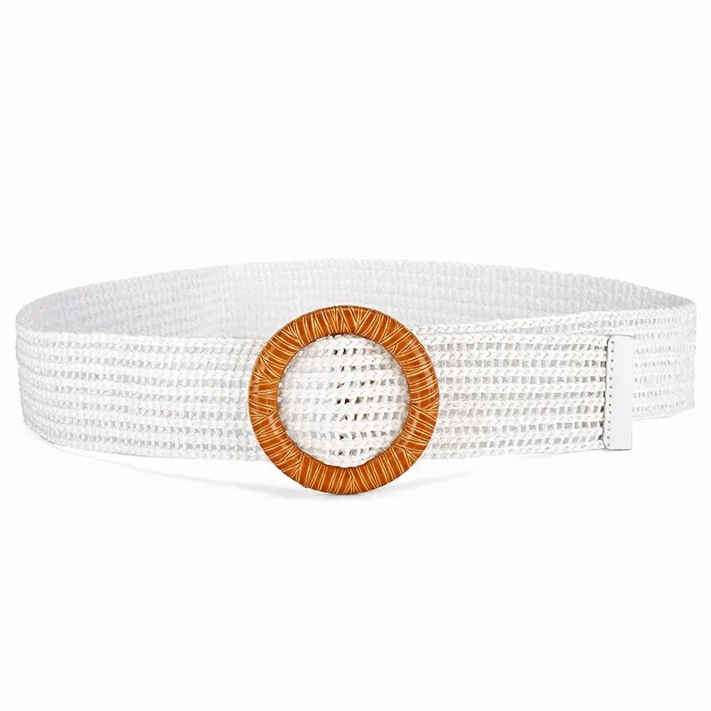 Basic Square Straw Woven Belt Women's Woven Belts