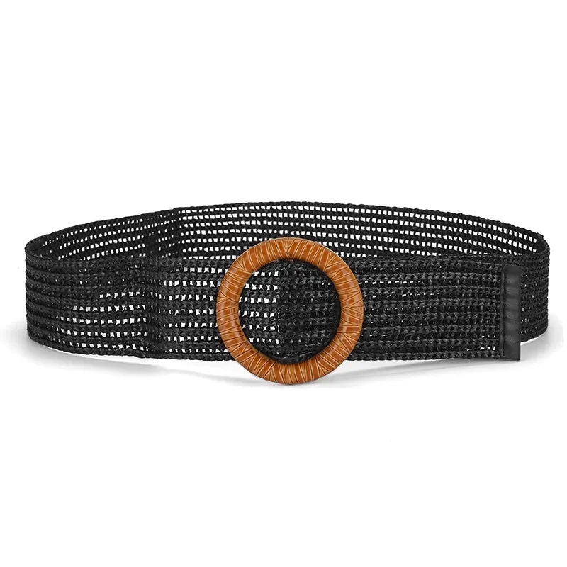 Basic Square Straw Woven Belt Women's Woven Belts