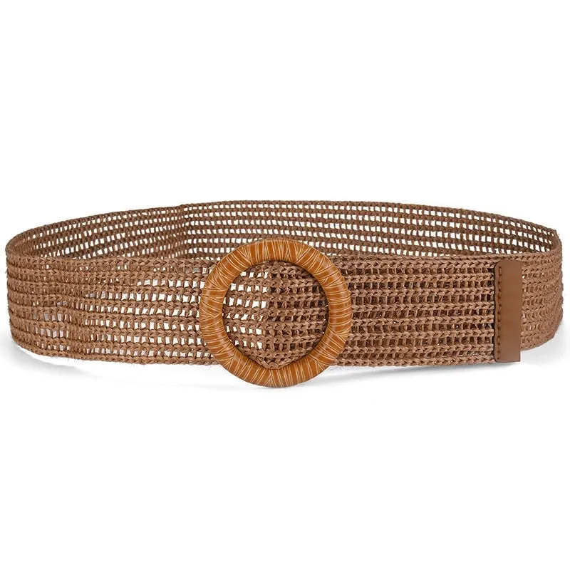 Basic Square Straw Woven Belt Women's Woven Belts