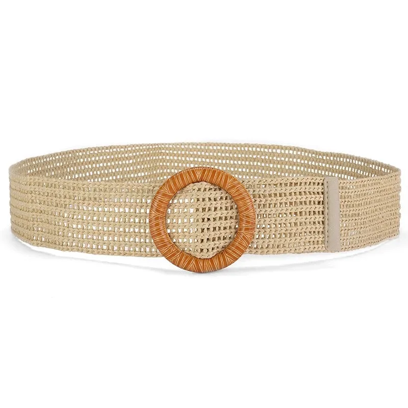 Basic Square Straw Woven Belt Women's Woven Belts