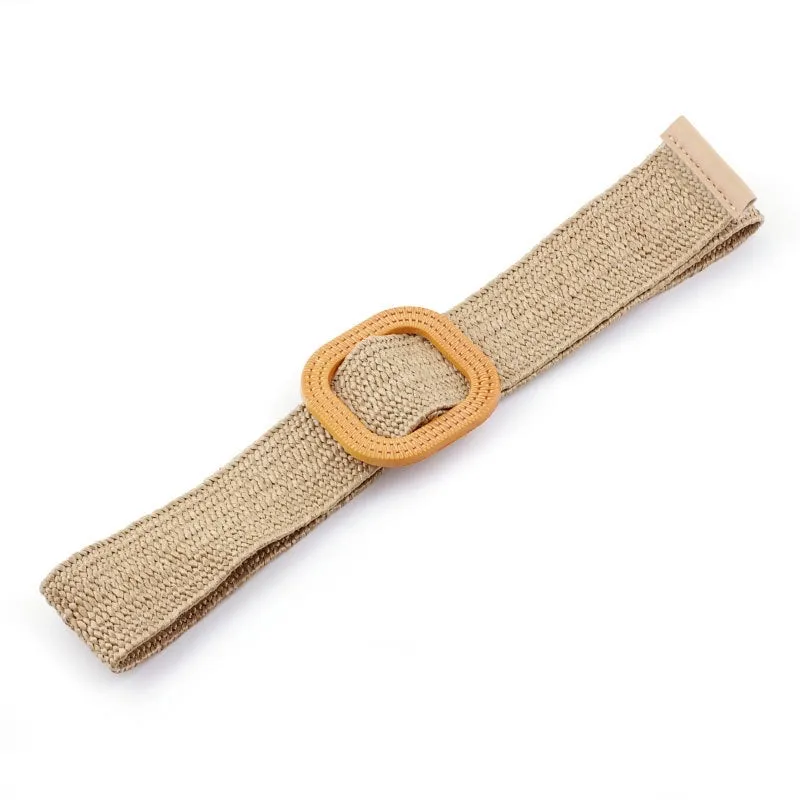 Basic Square Straw Woven Belt Women's Woven Belts