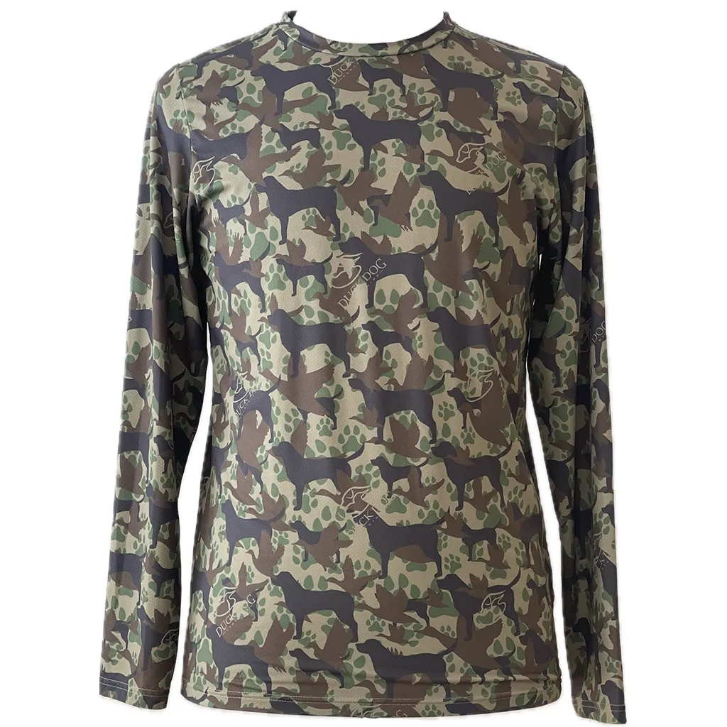 Duck Dog Original Camo - Long Sleeve Unisex Performance T Shirt,  Sunproof SPF 50 