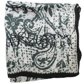 Ermanno Scervino Scarf Black Gray Ornamental - 36" Square Silk Scarf FINAL SALE