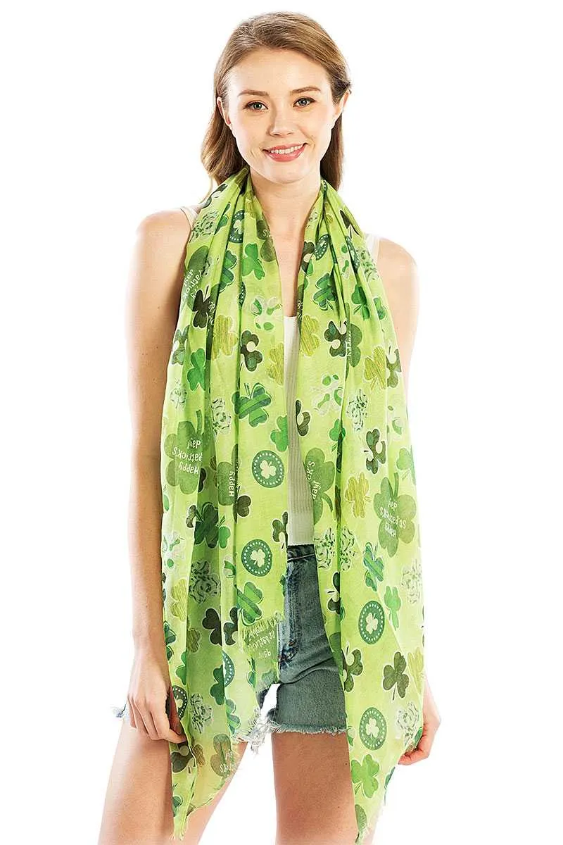 Fashion Chiffon Clover Print Scarf