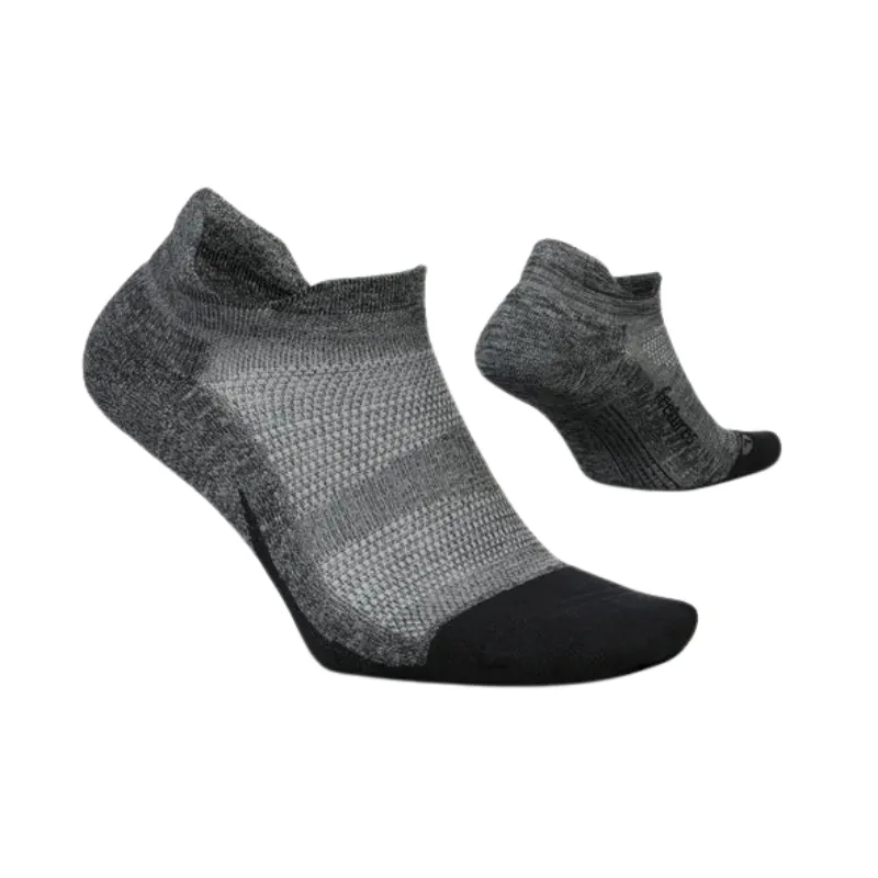 Feetures Elite Cushion No-Show Tab Grey Socks