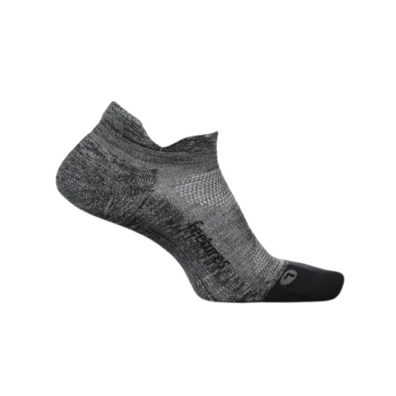 Feetures Elite Cushion No-Show Tab Grey Socks