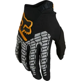 Fox Racing  Mens Pawtector Gloves Secure Fit Lever Grip Off-Road Black Gold