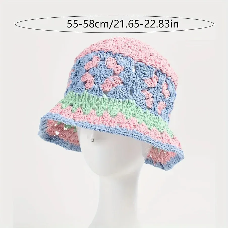 Hollow Knitted Hand Woven Face Enhancing Fresh Breathable Hat