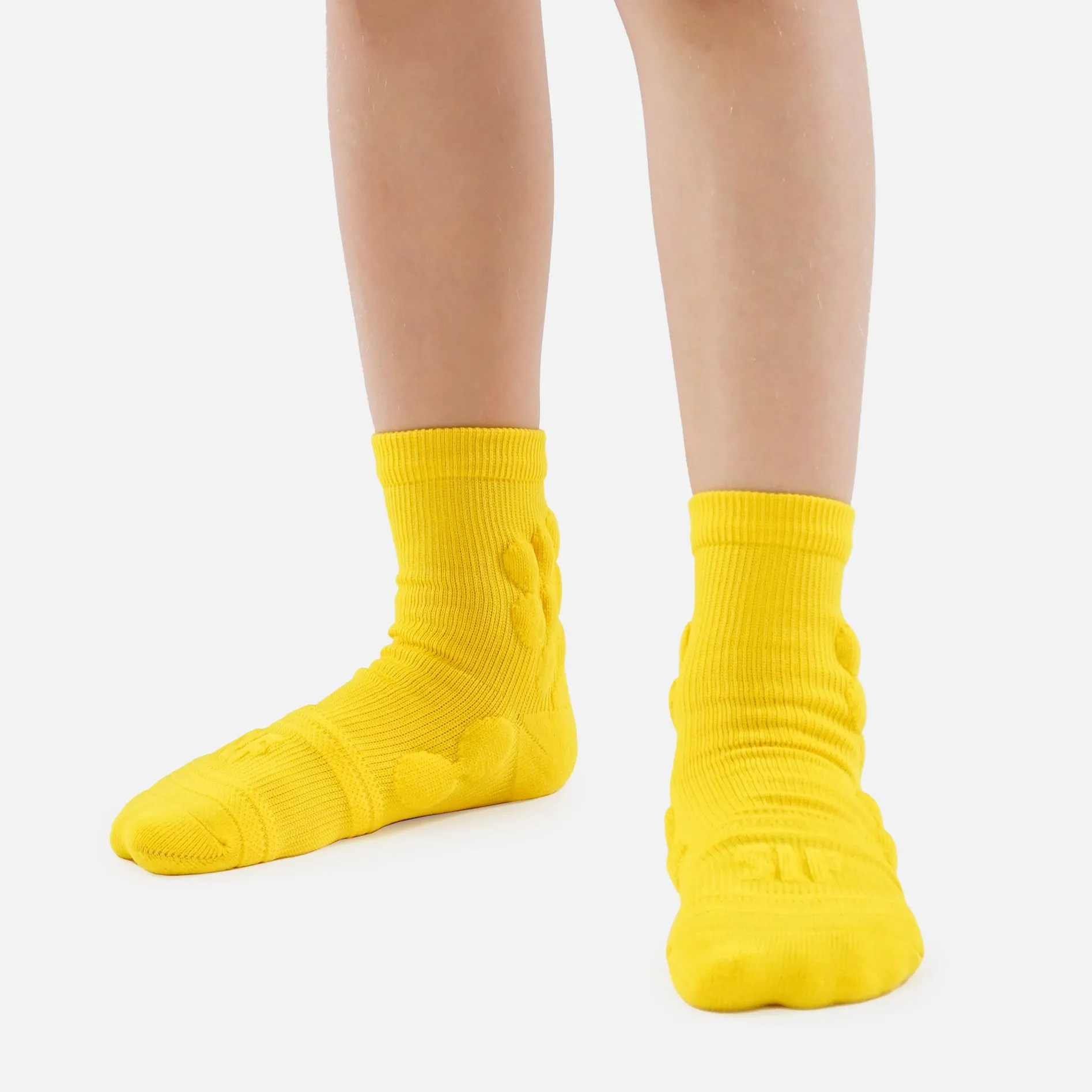 Hue Yellow Football Padded Short Kids Socks