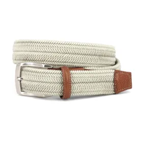 Italian Woven Herringbone Stretch Rayon Casual Belt in Camel by Torino Leather