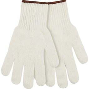 Kinco Heavyweight Polyester-Cotton Blend String Knit Glove, White, Large