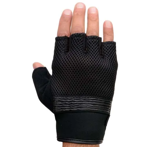 Milwaukee Leather MG7590 Men's Black ‘Amara Cloth’ Gel Palm Fingerless