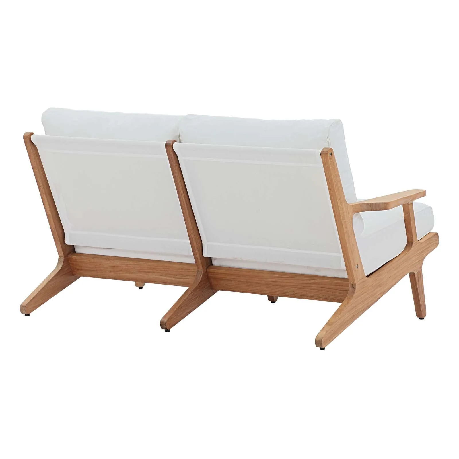 Saratoga Outdoor Patio Teak Loveseat In Natural White