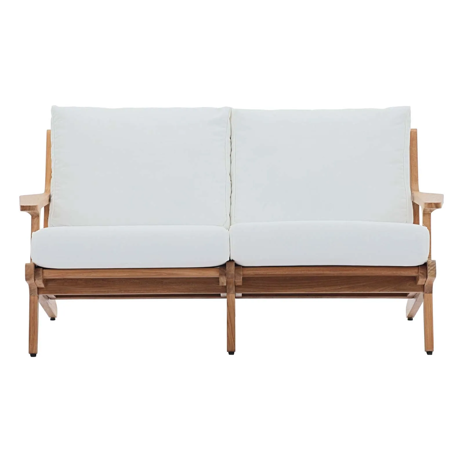 Saratoga Outdoor Patio Teak Loveseat In Natural White