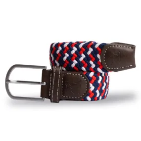 Swole Panda Woven Belt in Blue/Red Zig-Zag