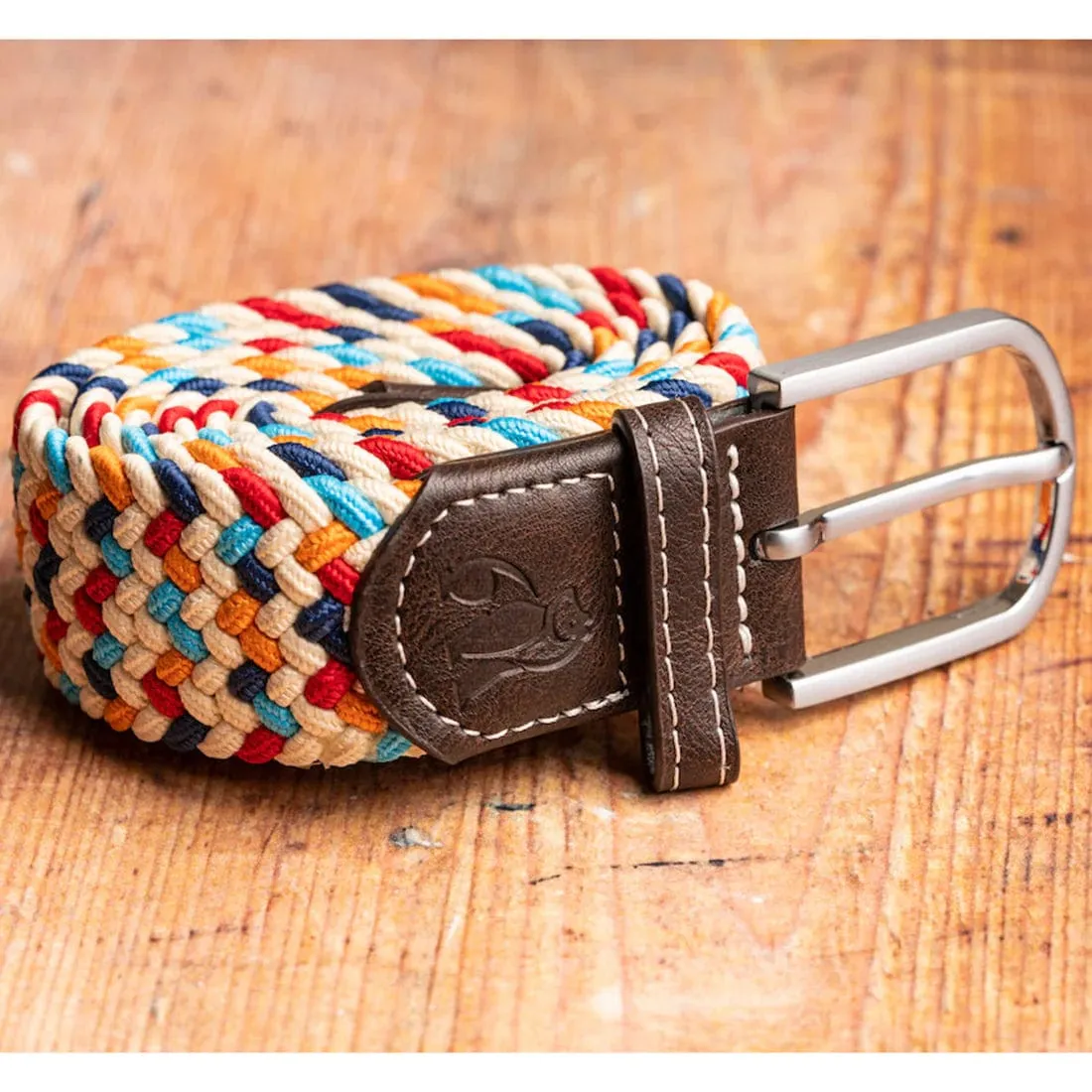 Swole Panda Woven Belt in Multicolour Zig-Zag