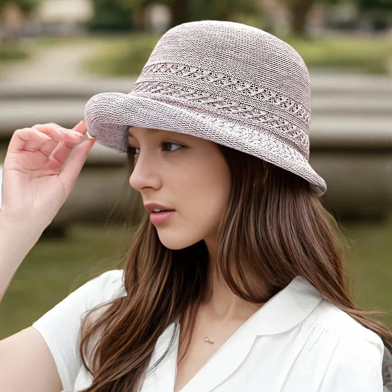 Thin Classic Versatile Breathable Casual Solid Color Checkered Sun Hat