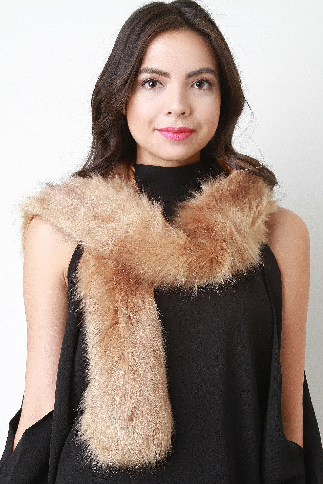 Thin Faux Fur Scarf