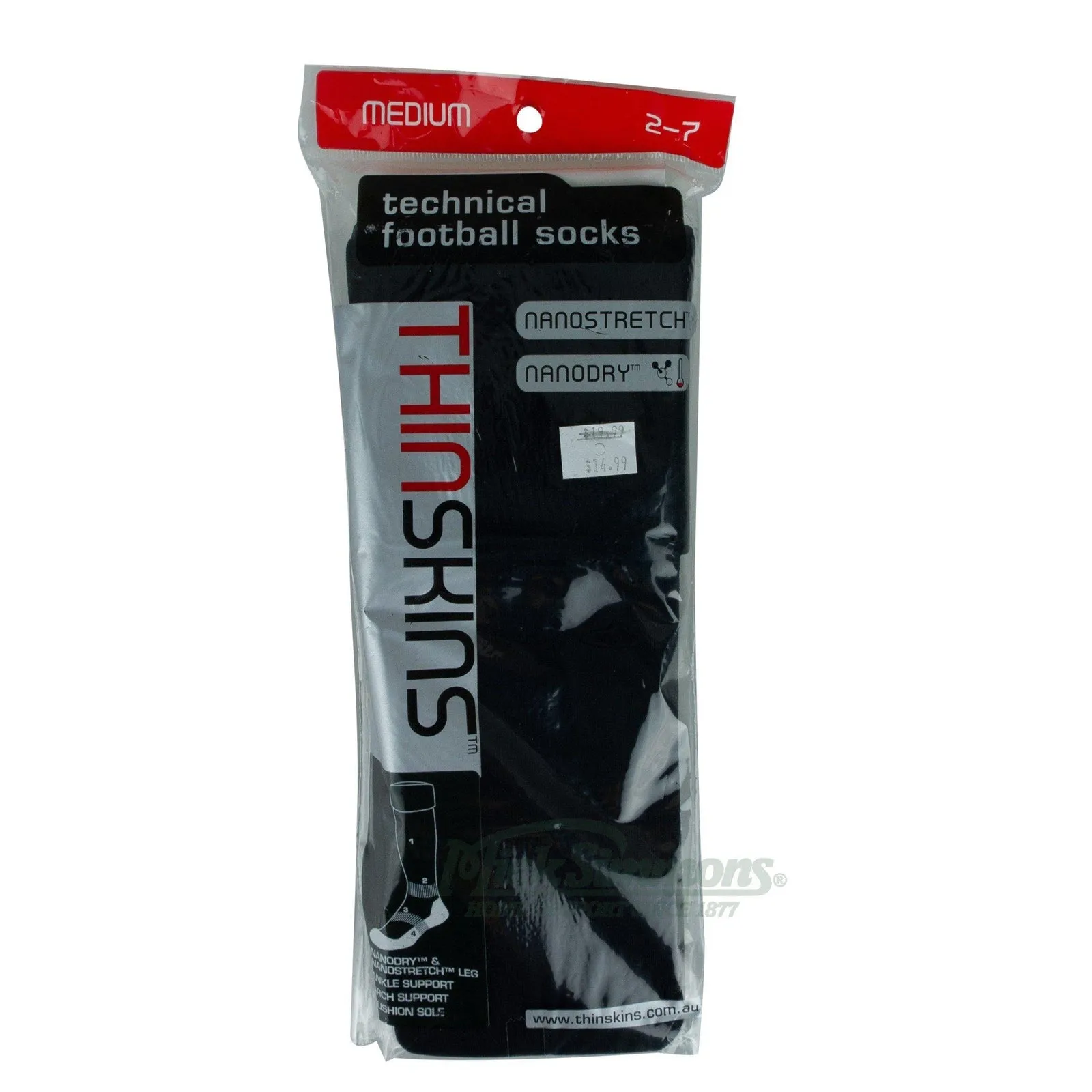 Thin Skins Football Socks - Black Thinskins