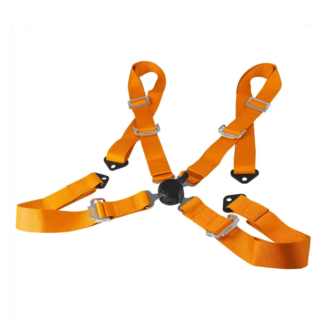 Universal 4-Point Racing Seat Harness (Orange)