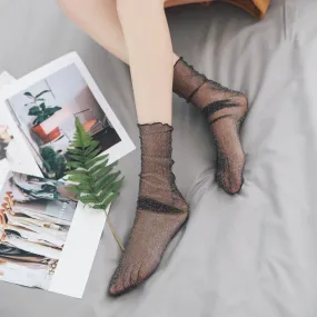 Women's Transparent Glitter Socks